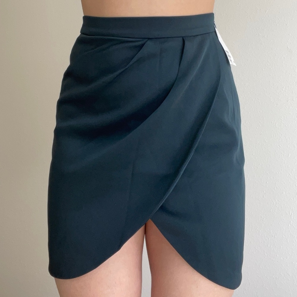 Teal Tulip Hem Business Casual Skirt